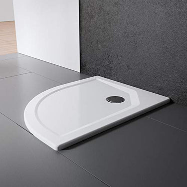 Schulte Duschwanne 80x80 cm, rund extra-flach 3,5 cm, Radius 550 mm, Sanitär-Acryl alpin-weiß, inkl Ablauf und Füßen im Sale